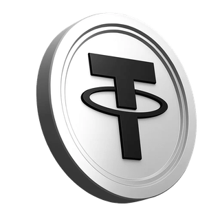 Element s Tether USDT novčićem u odjeljku povjerenja trgovačke zajednice